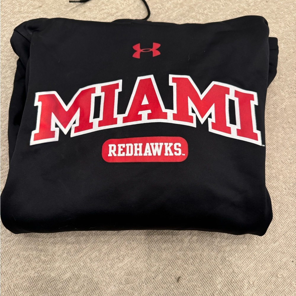 Black Under Armor Miami of Ohio Redhawks hooded sweatshirt